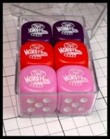 Dice : Dice - 6D - Monster Protectors logo Dice Pink Red Purple - JA Collection Apr 2024